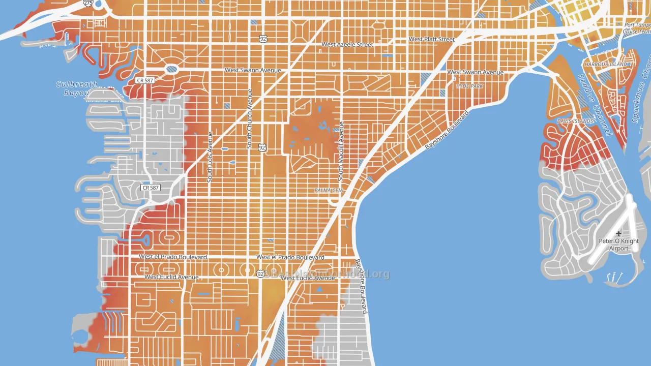 Transit Grade map of Palma Ceia, Tampa, FL