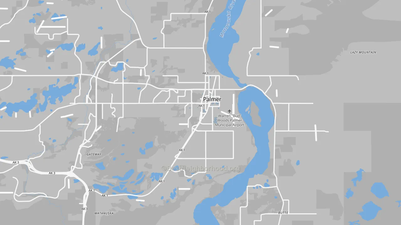 Transit Grade map of Palmer, AK