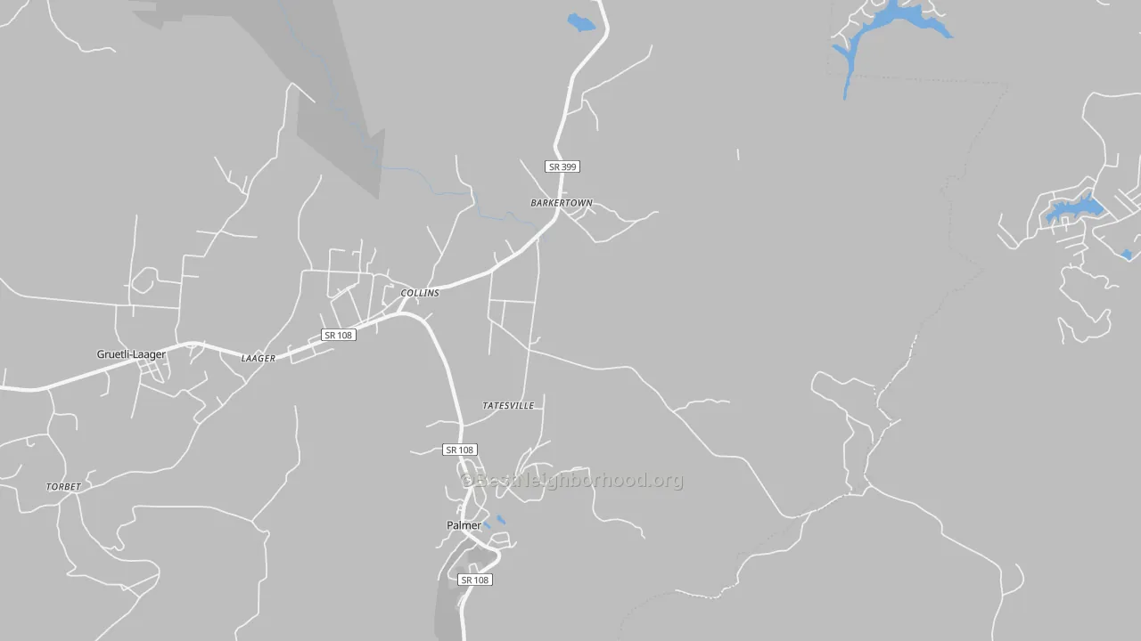 Transit Grade map of Palmer, TN