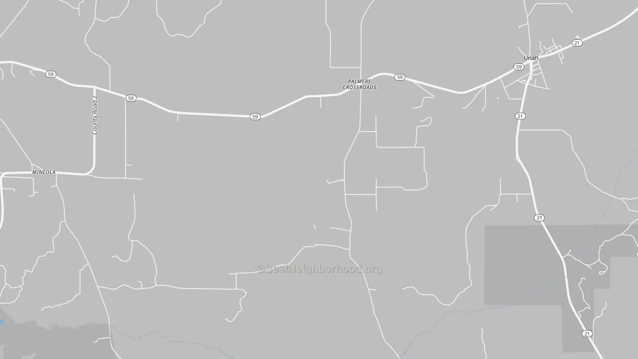 Transit Grade map of Palmers Crossroads, AL