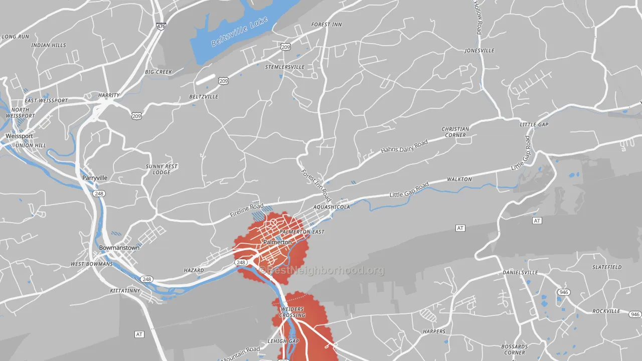 Transit Grade map of Palmerton, PA