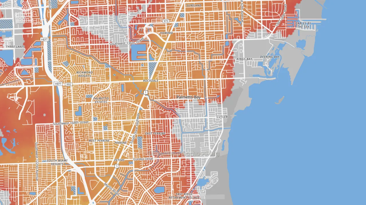 Transit Grade map of Palmetto Bay, FL