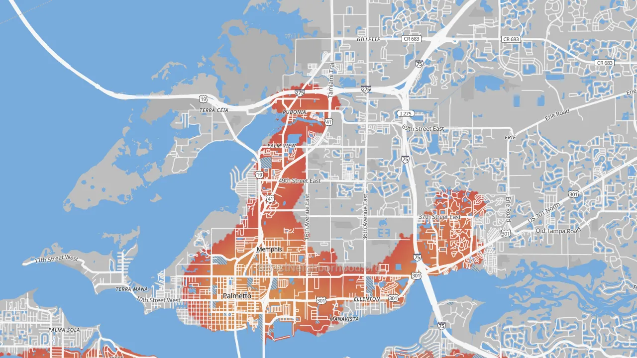 Transit Grade map of Palmetto, FL