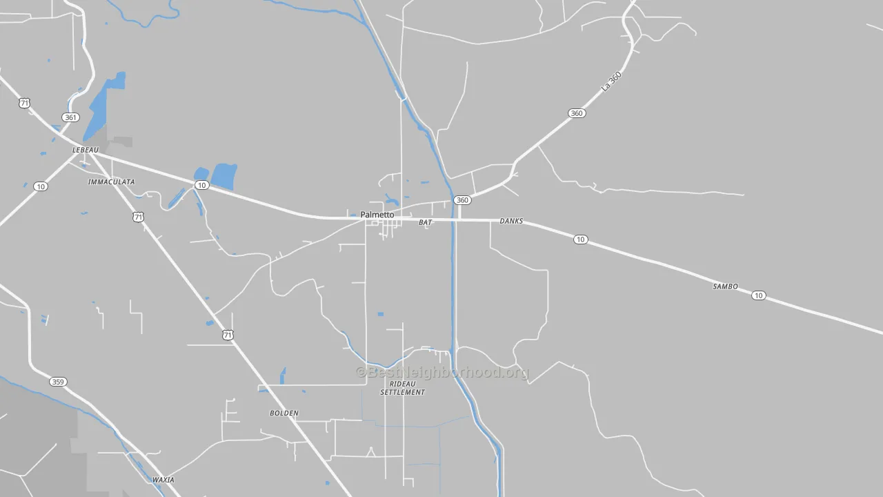 Transit Grade map of Palmetto, LA