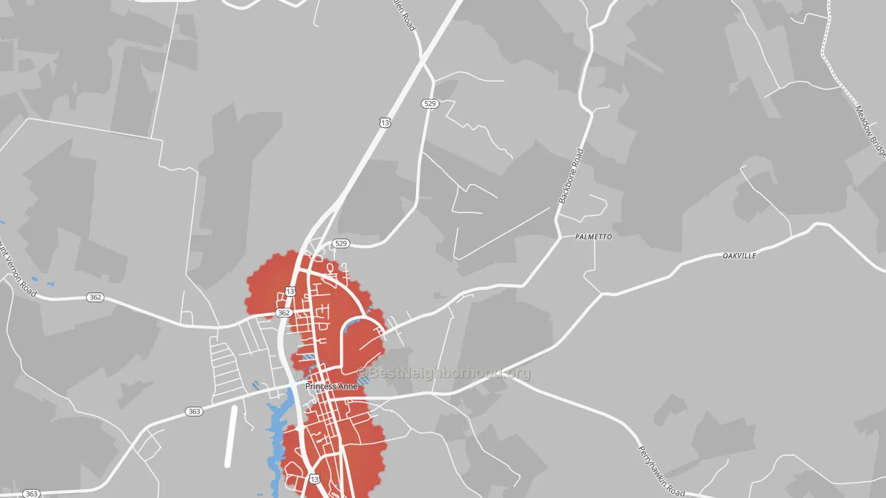 Transit Grade map of Palmetto, MD