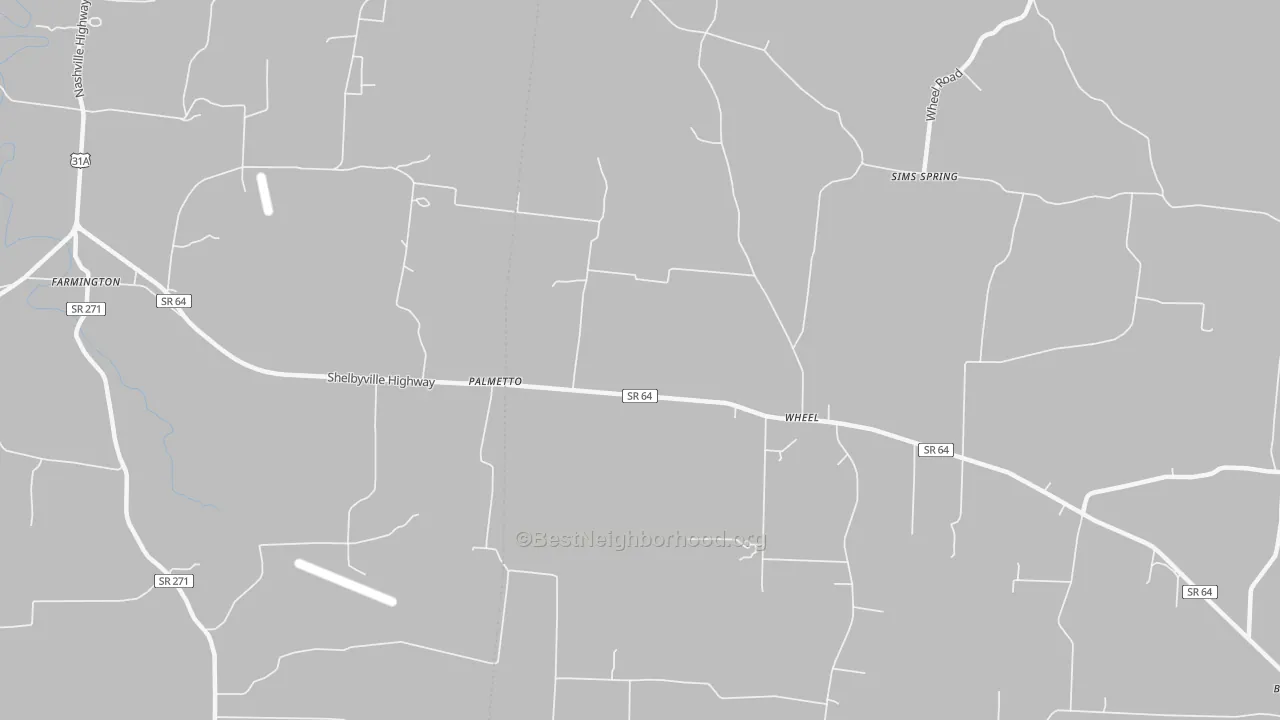 Transit Grade map of Palmetto, TN