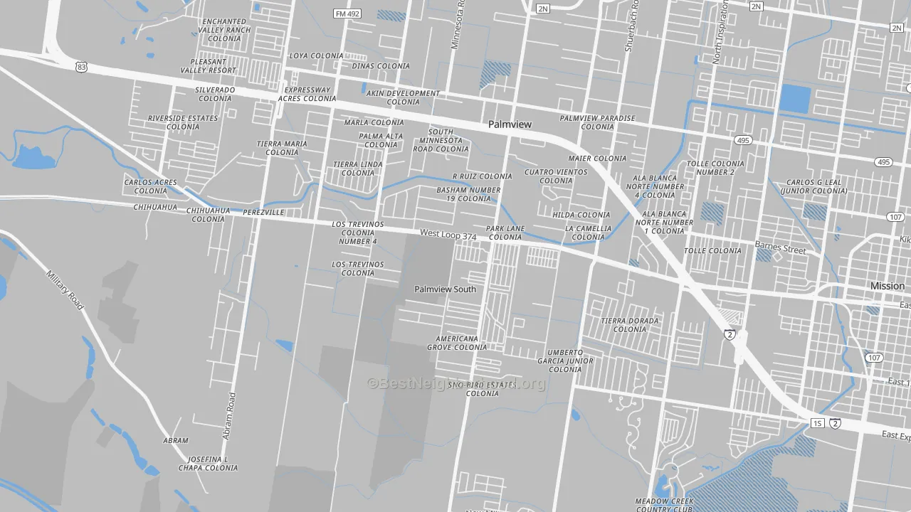 Transit Grade map of Palmview South, TX