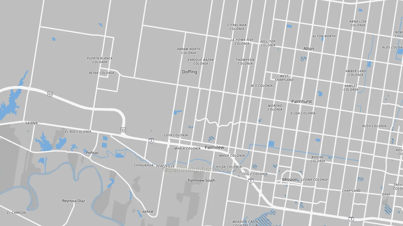 Transit Grade map of Palmview, TX