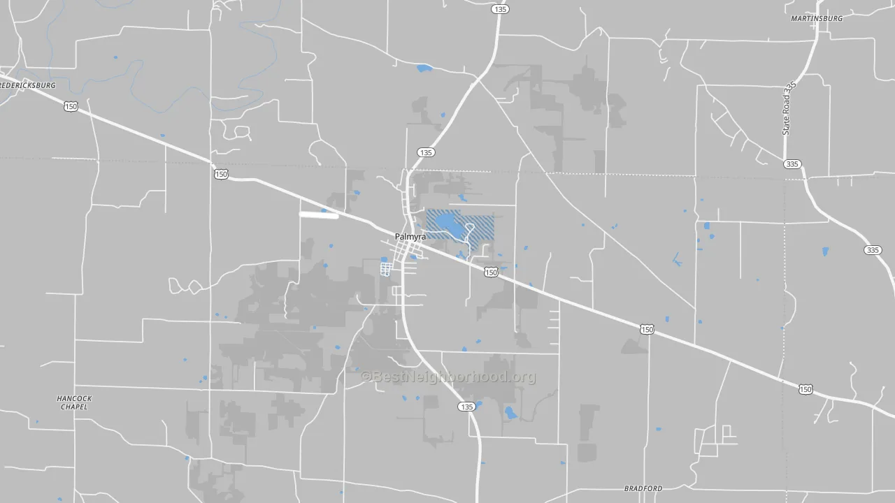 Transit Grade map of Palmyra, IN