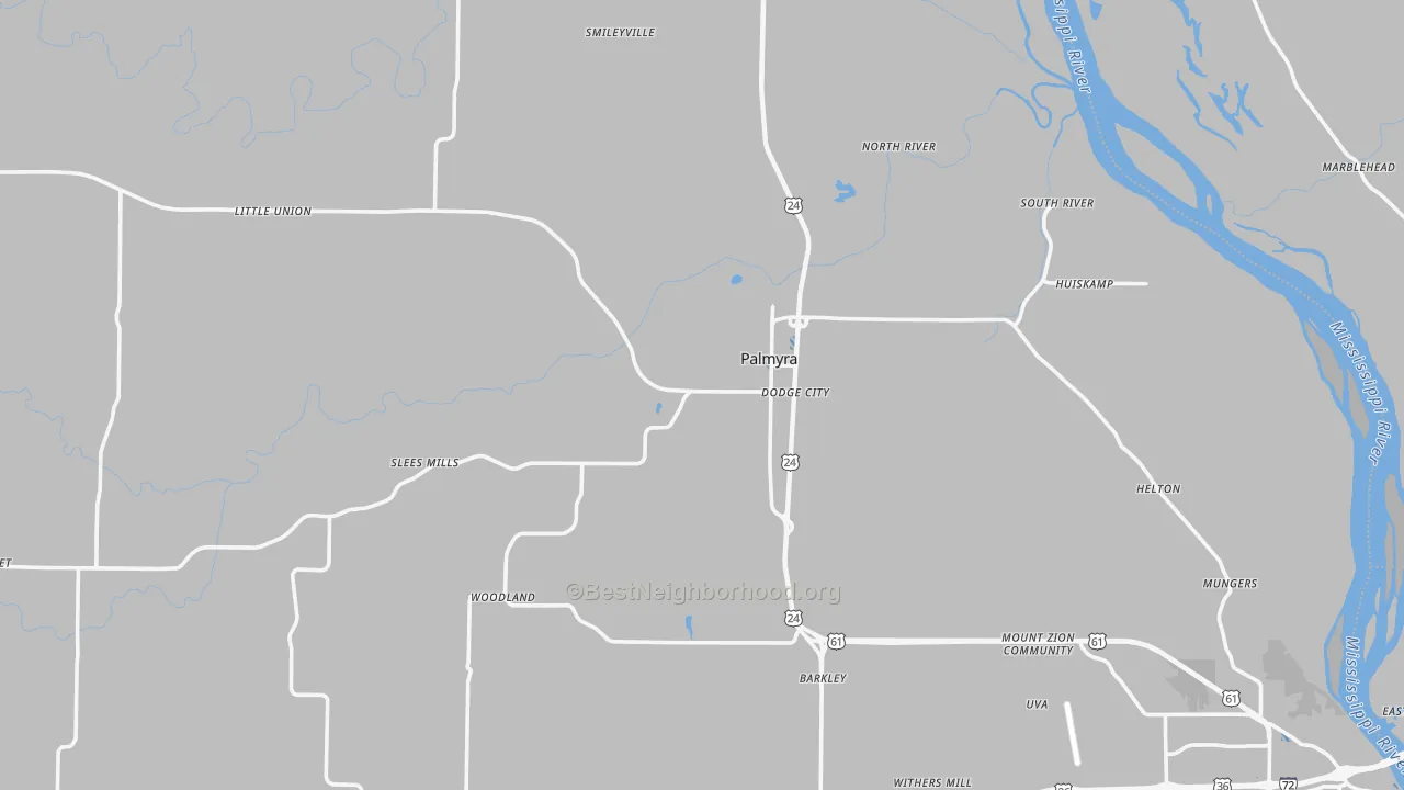Transit Grade map of Palmyra, MO