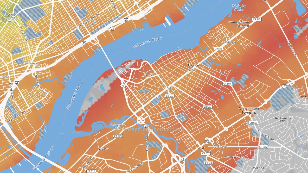 Transit Grade map of Palmyra, NJ
