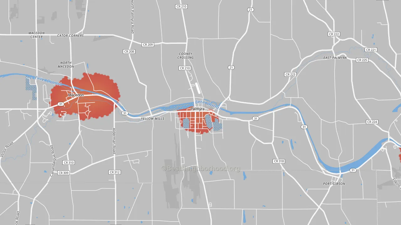 Transit Grade map of Palmyra, NY