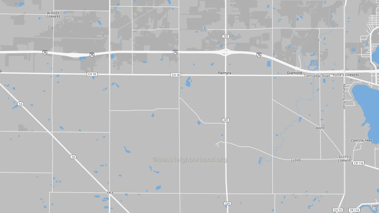 Transit Grade map of Palmyra, OH