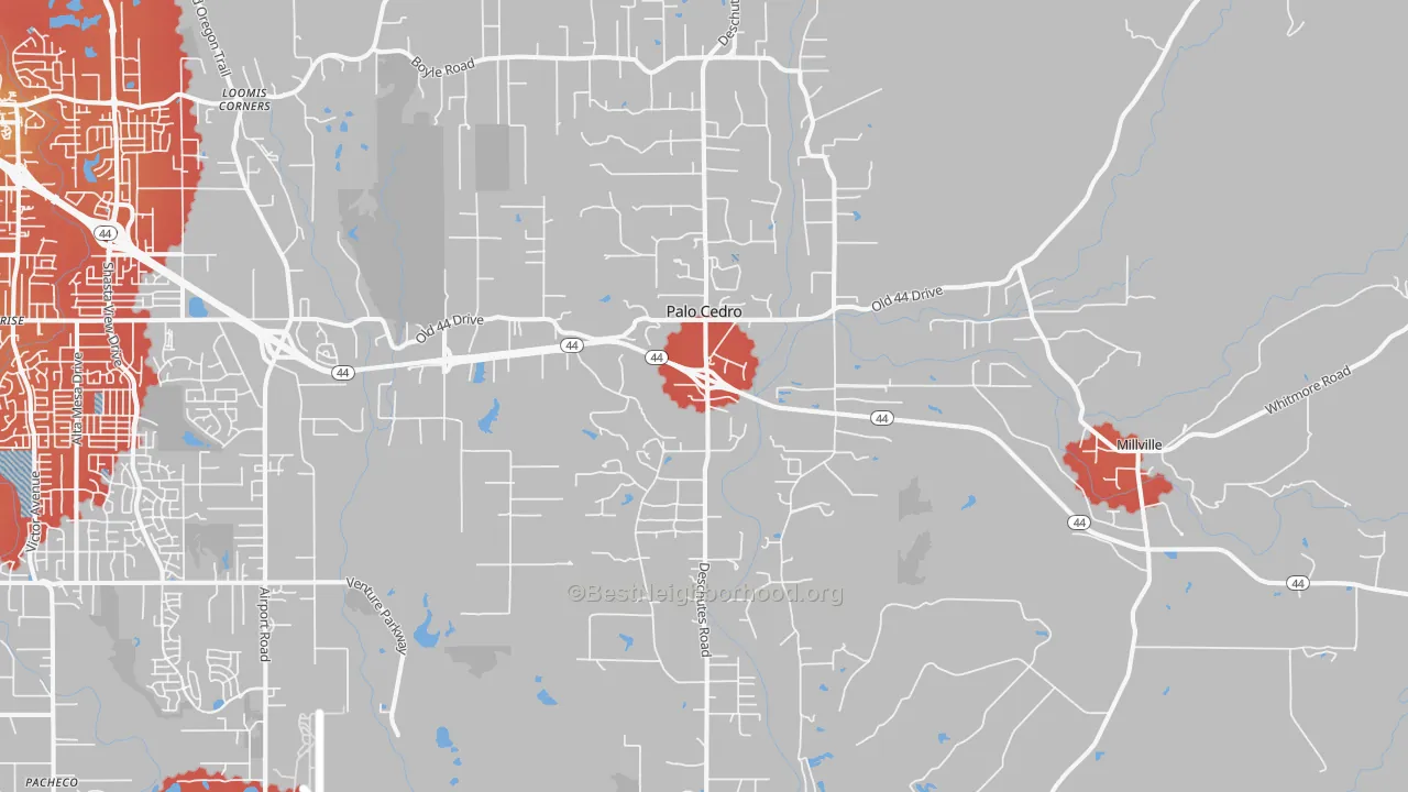 Transit Grade map of Palo Cedro, CA