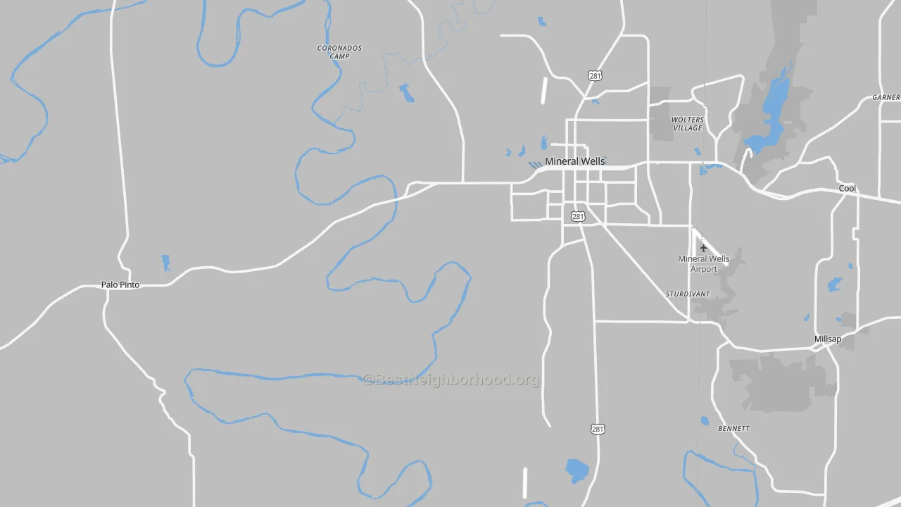 Transit Grade map of Palo Pinto County, TX