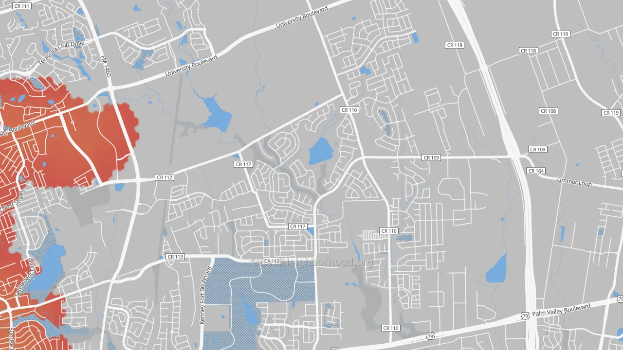 Transit Grade map of Paloma Lake, Round Rock, TX