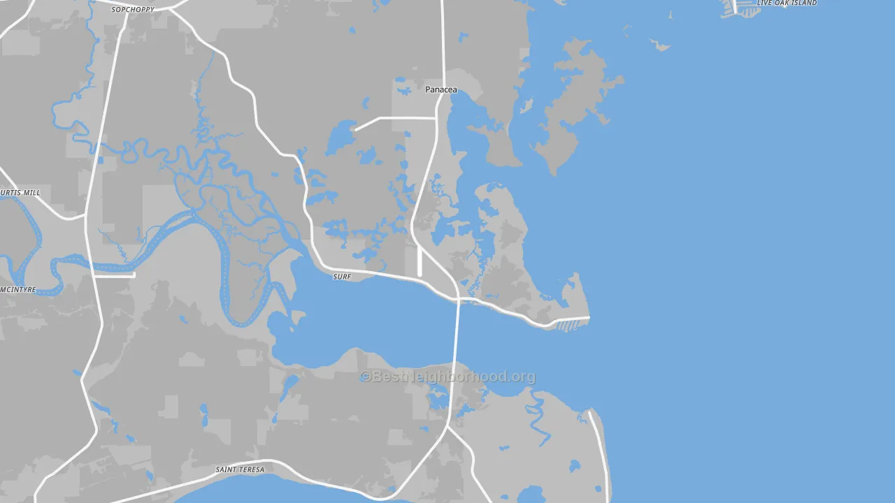 Transit Grade map of Panacea, FL