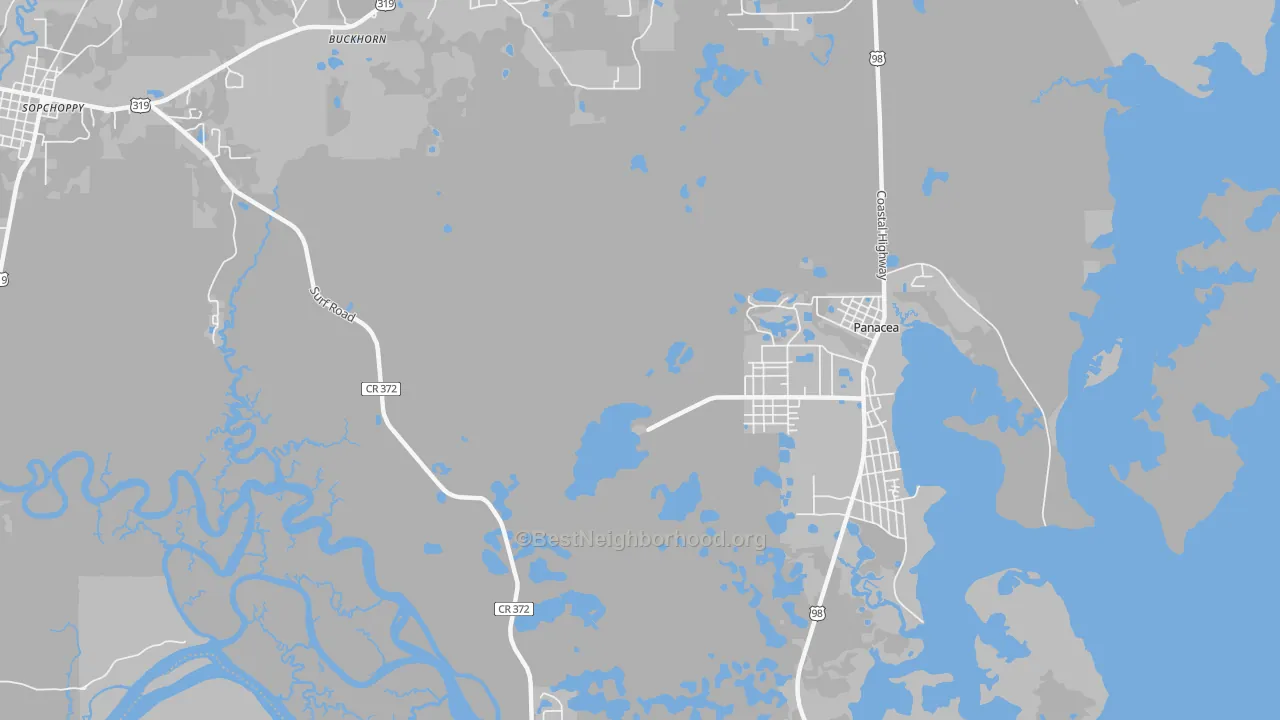 Transit Grade map of Panacea Park, FL