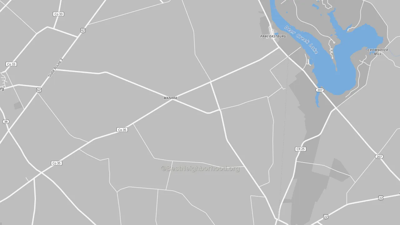 Transit Grade map of Pancoastburg, OH