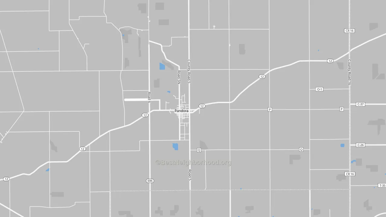 Transit Grade map of Pandora, OH