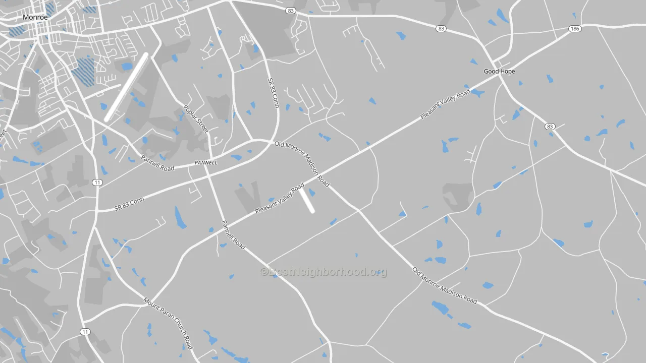 Transit Grade map of Pannell, GA