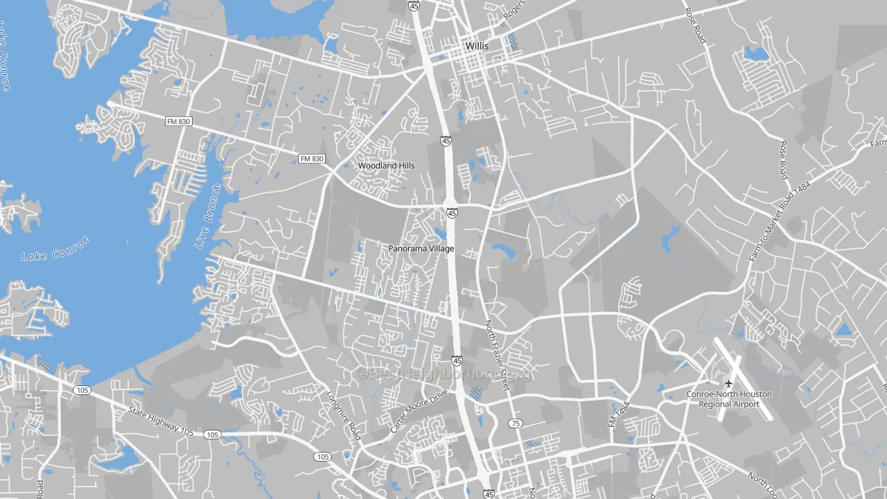 Transit Grade map of Panorama Village, TX