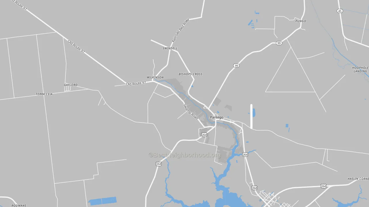 Transit Grade map of Pantego, NC