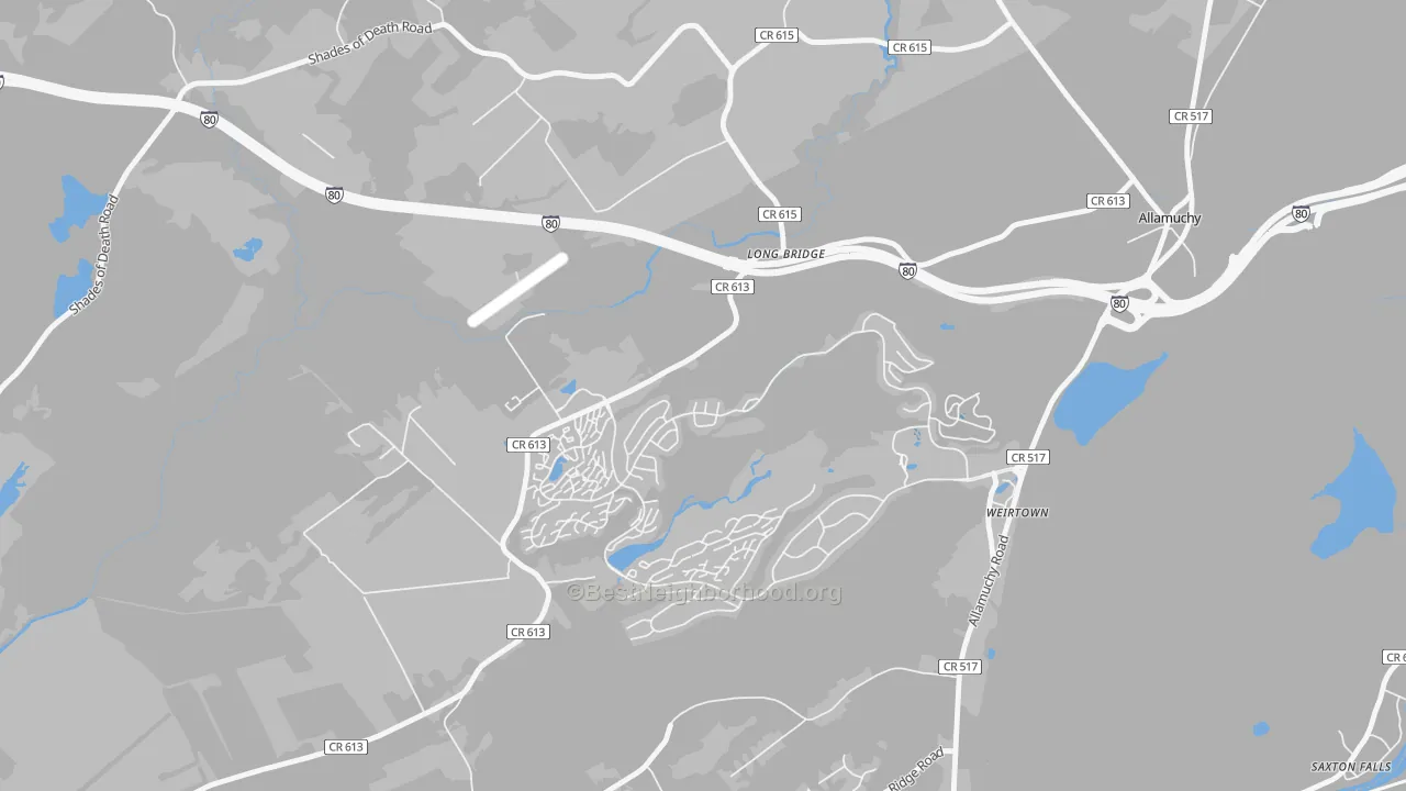 Transit Grade map of Panther Valley, NJ