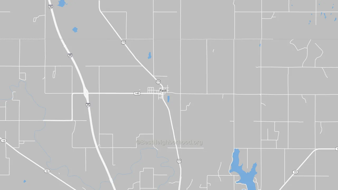 Transit Grade map of Paoli, OK