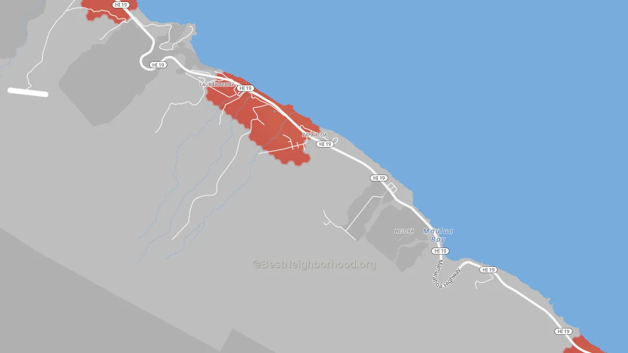 Transit Grade map of Papaaloa, HI