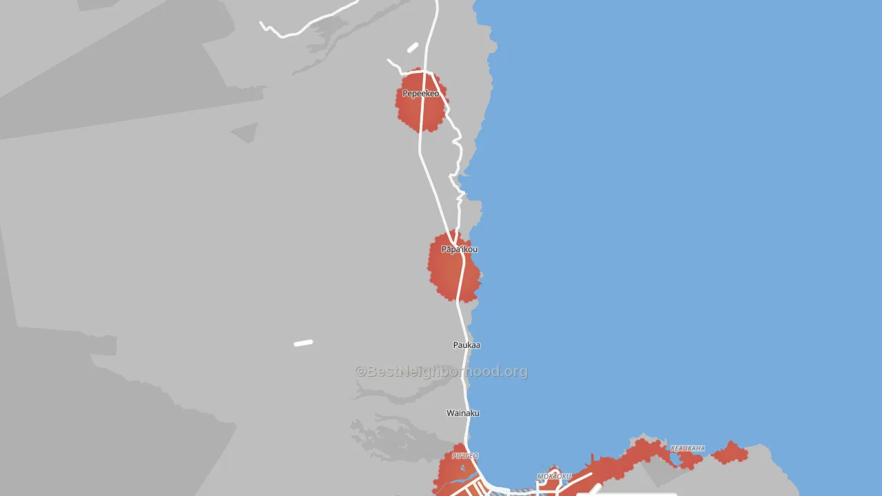 Transit Grade map of Papaikou, HI