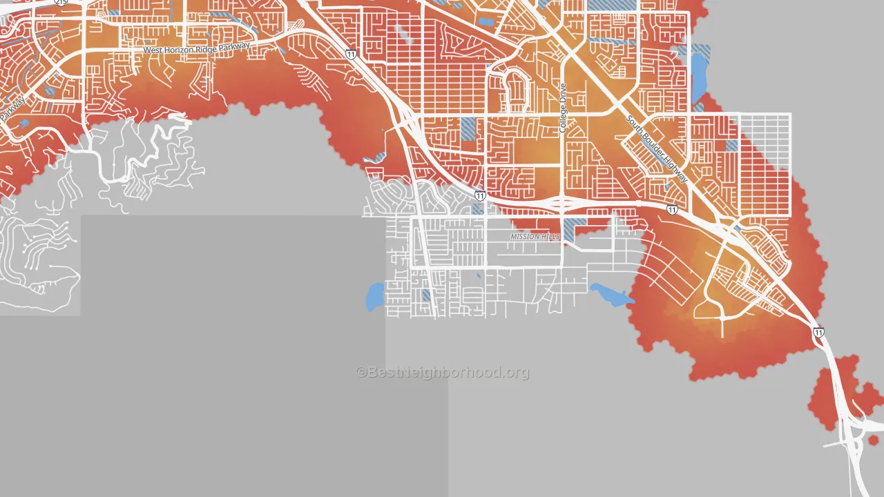 Transit Grade map of Paradise Hills, Henderson, NV