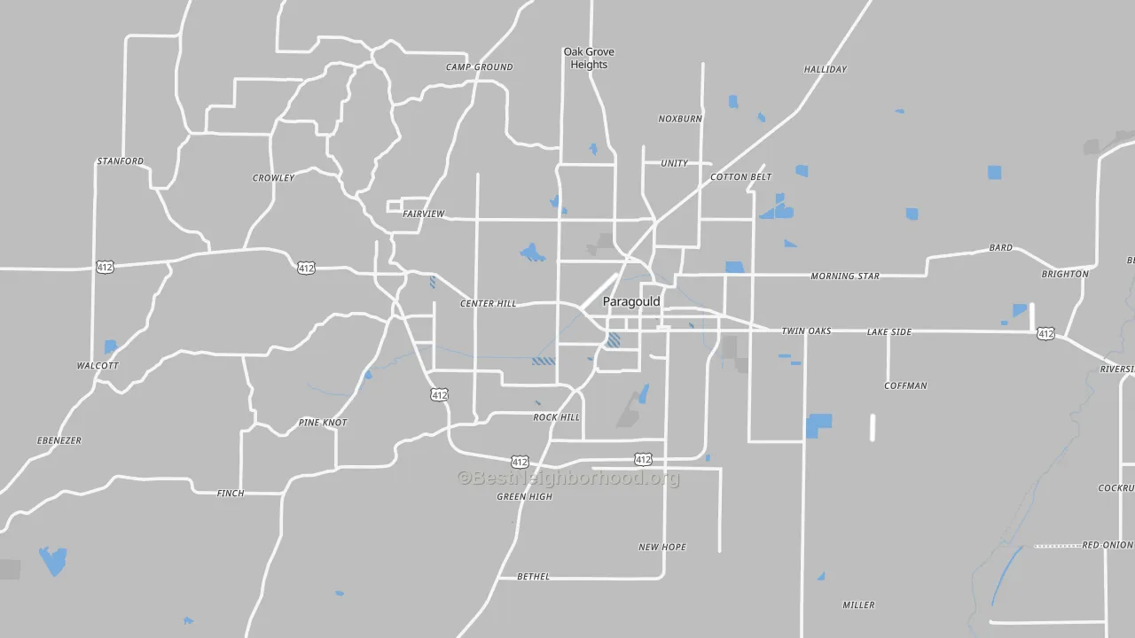 Transit Grade map of Paragould, AR