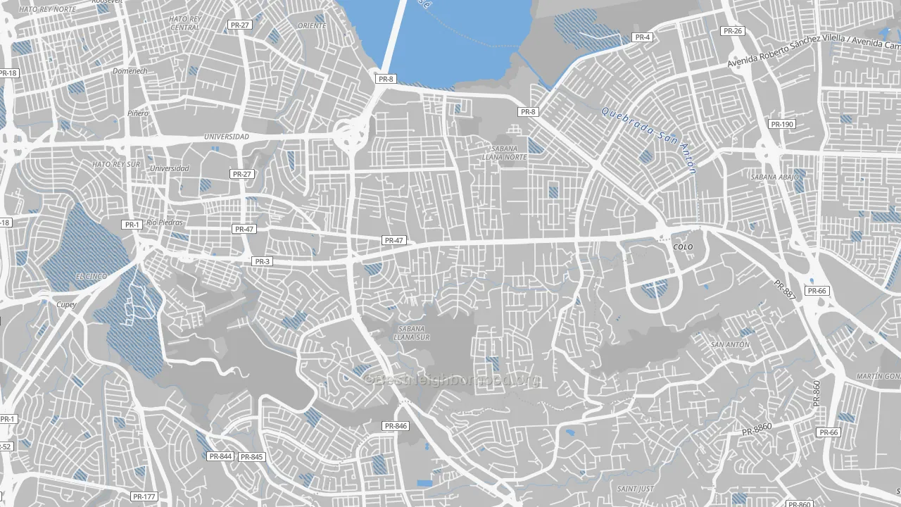 Transit Grade map of Parcelas Hill Brothers, San Juan, PR