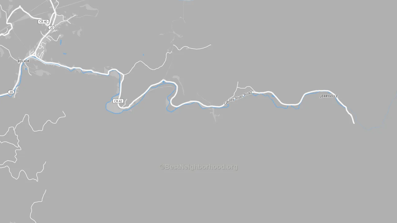 Transit Grade map of Parcoal, WV