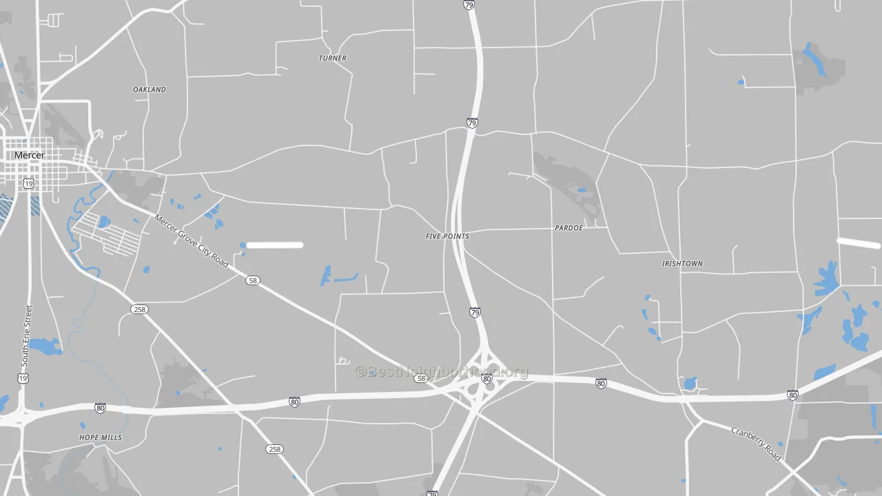 Transit Grade map of Pardoe, PA