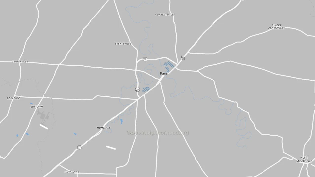 Transit Grade map of Paris, KY