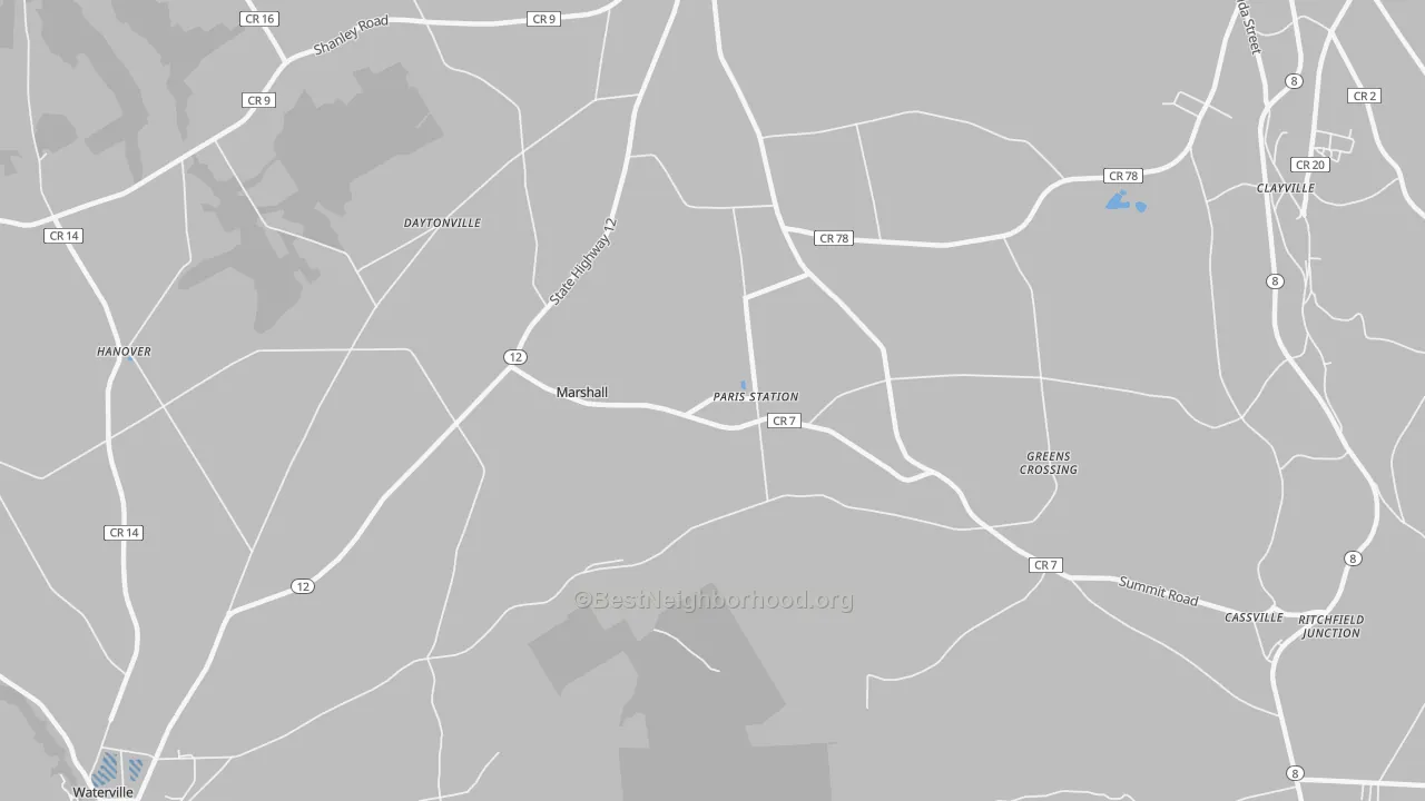 Transit Grade map of Paris Station, NY