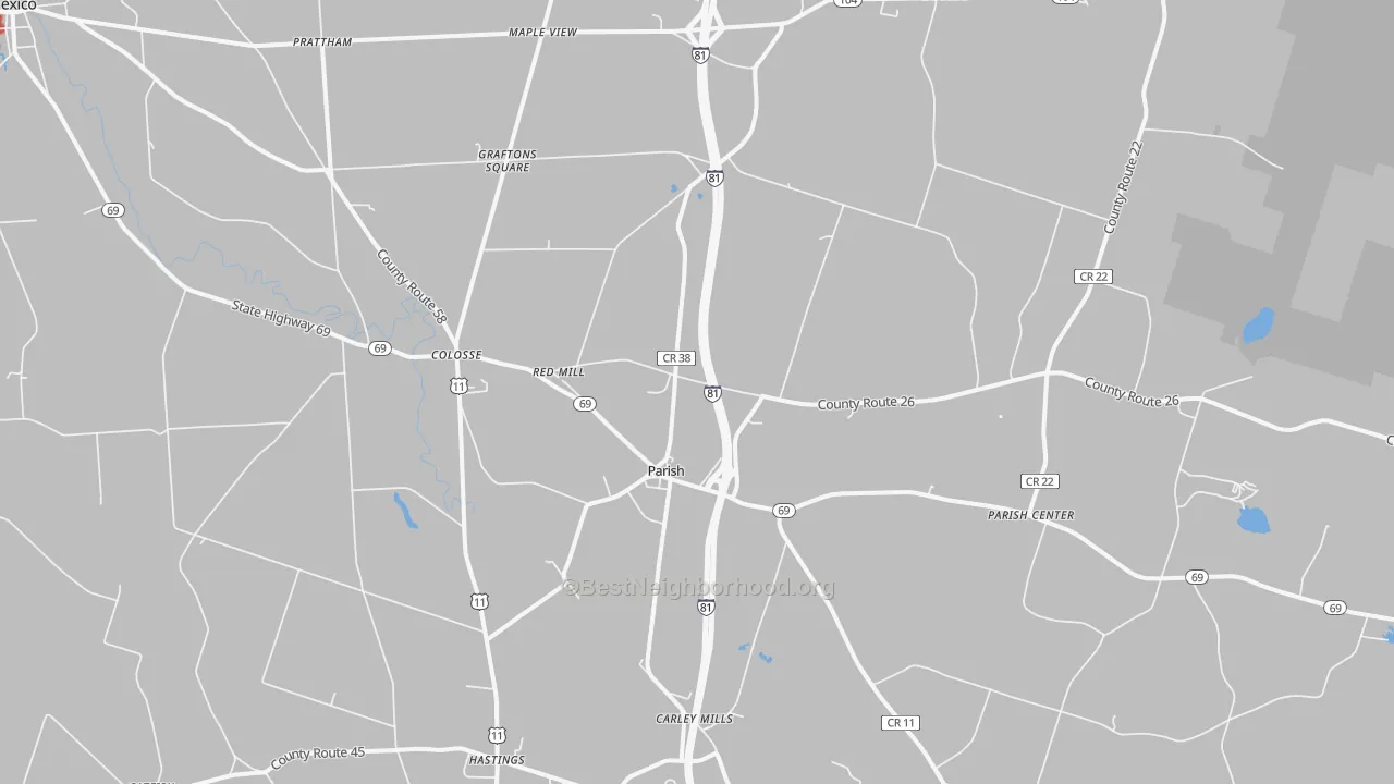 Transit Grade map of Parish, NY