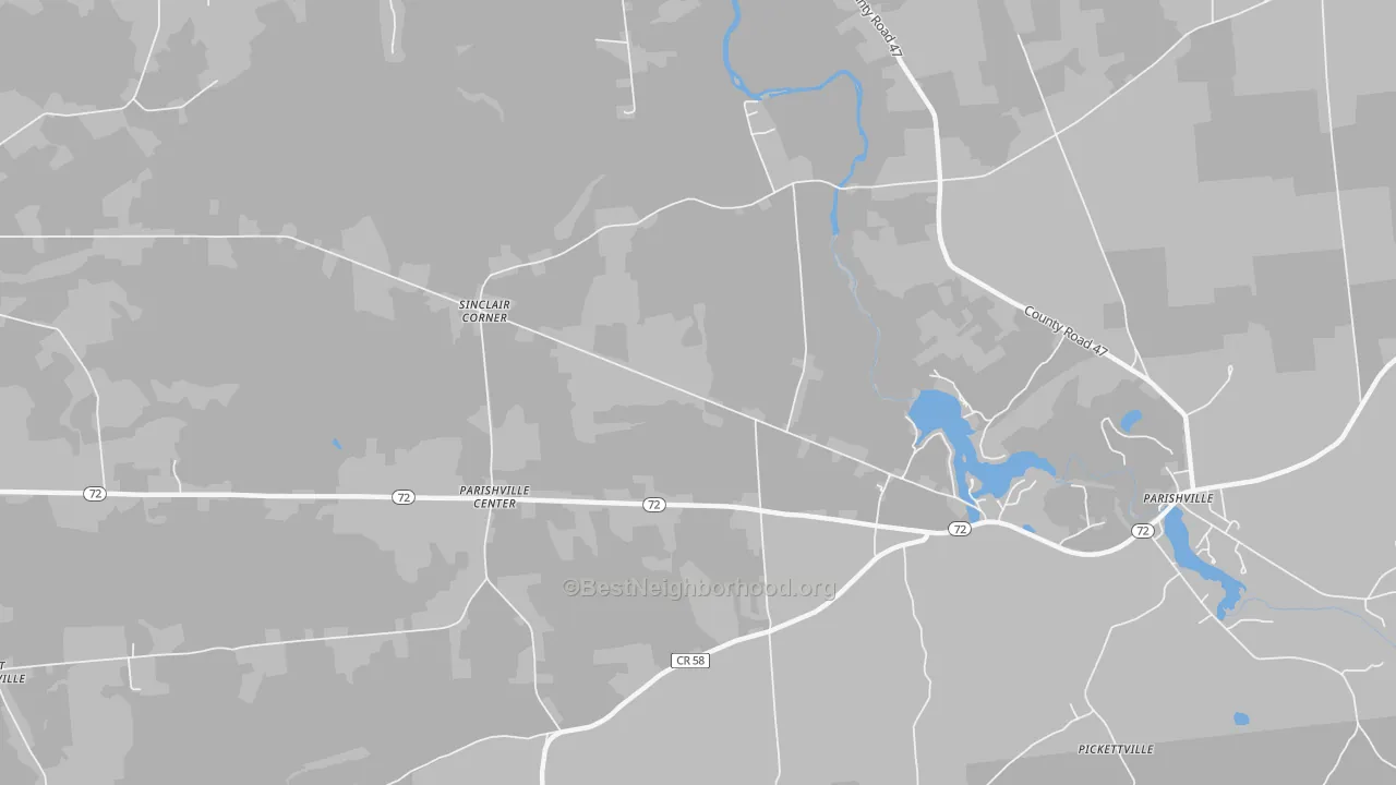 Transit Grade map of Parishville Center, NY