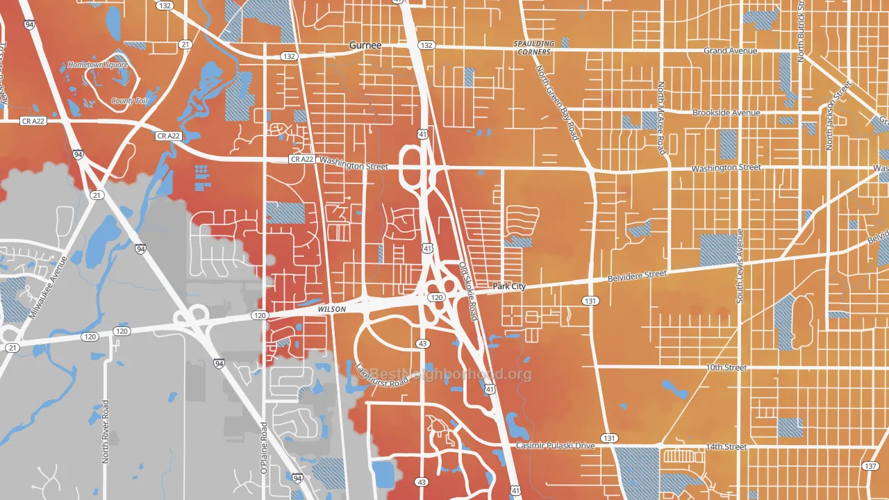 Transit Grade map of Park City, IL