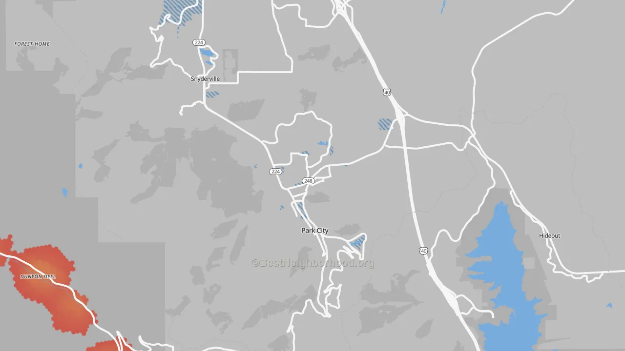 Transit Grade map of Park City, UT