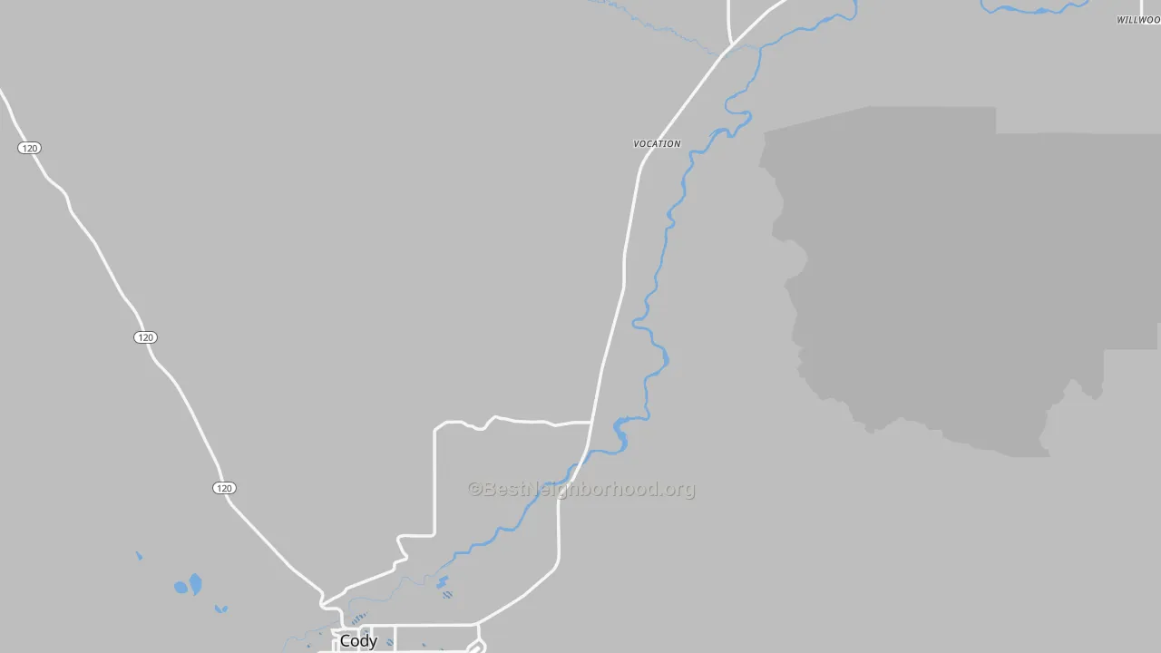 Transit Grade map of Park County, WY