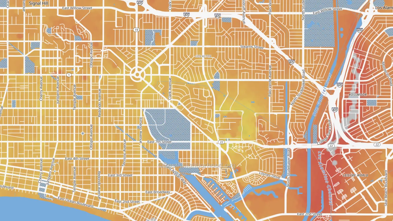 Transit Grade map of Park Estates, Long Beach, CA