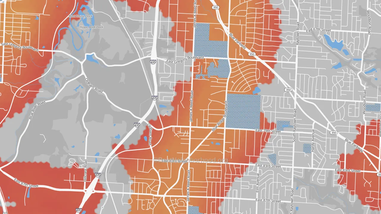 Transit Grade map of Park Farms, Kansas City, MO