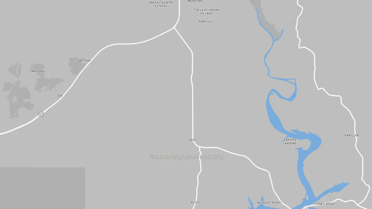 Transit Grade map of Park Hill, OK