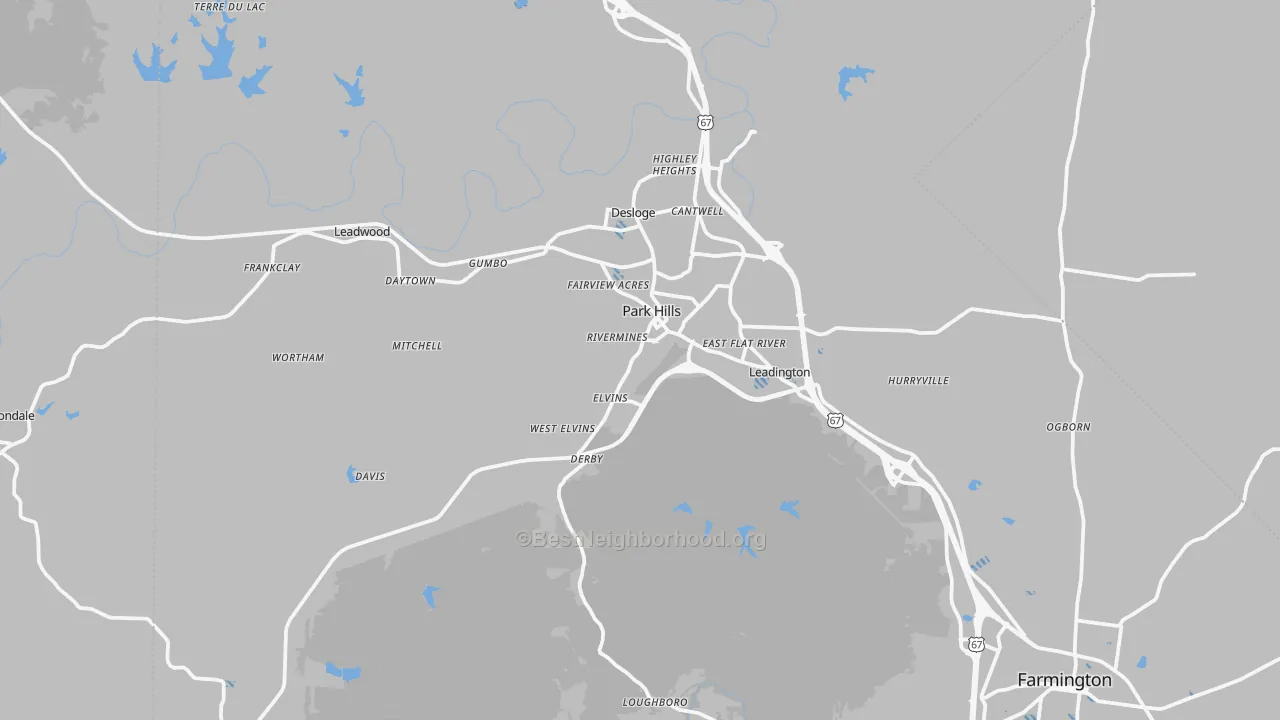 Transit Grade map of Park Hills, MO