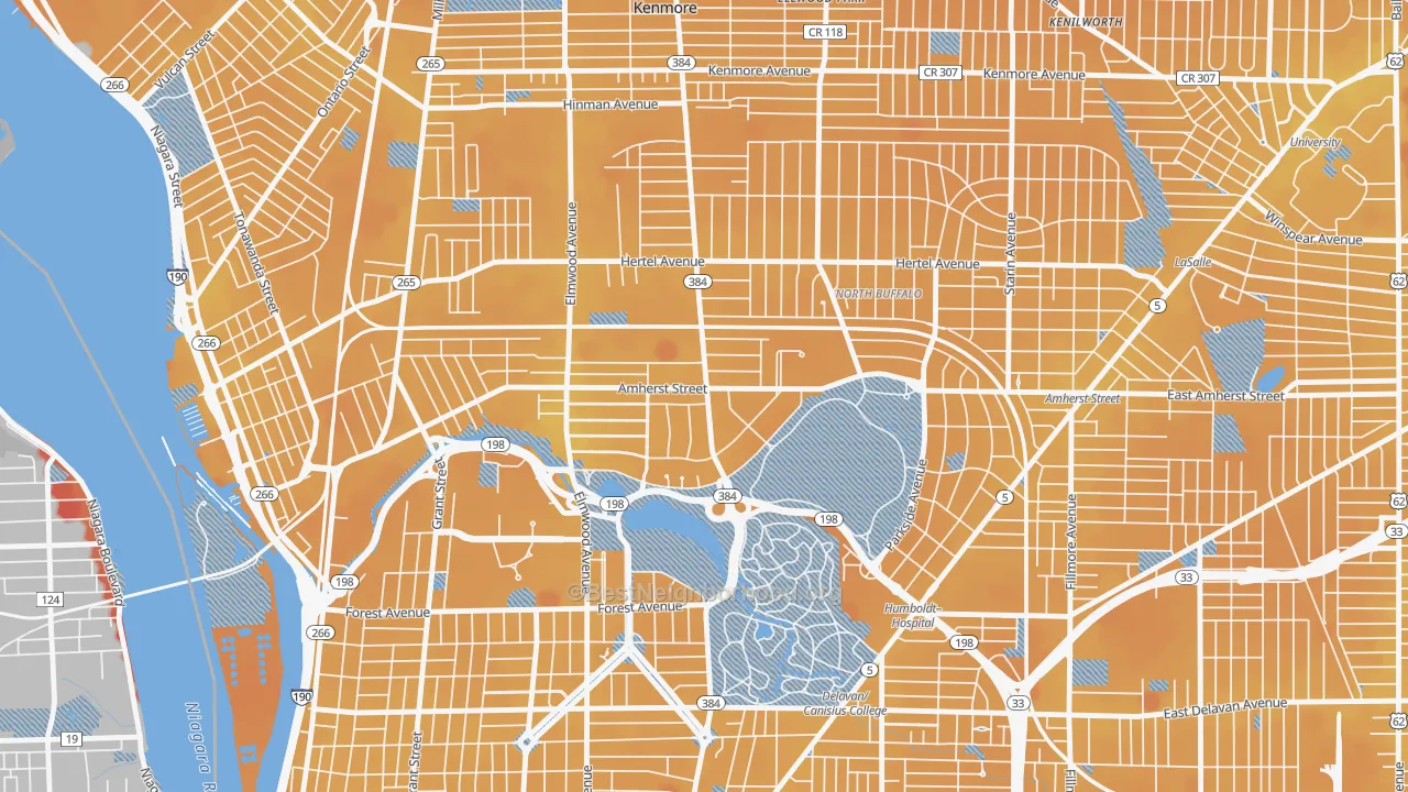 Transit Grade map of Park Meadow, Buffalo, NY