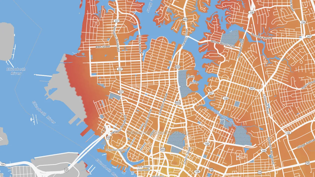 Transit Grade map of Park Place, Norfolk, VA