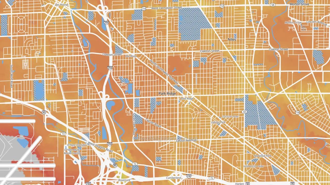 Transit Grade map of Park Ridge, IL